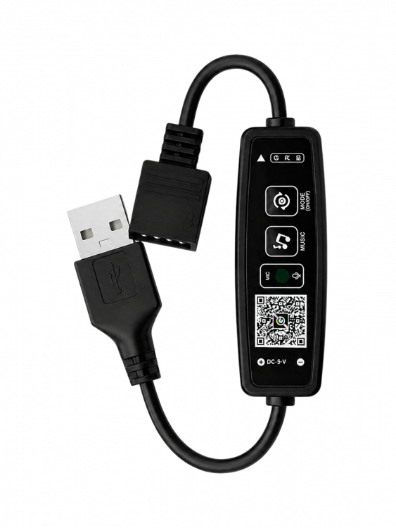 Огонек OG-LDL42 LED контроллер USB 5В (Bluetooth, RGB, 4PIN)